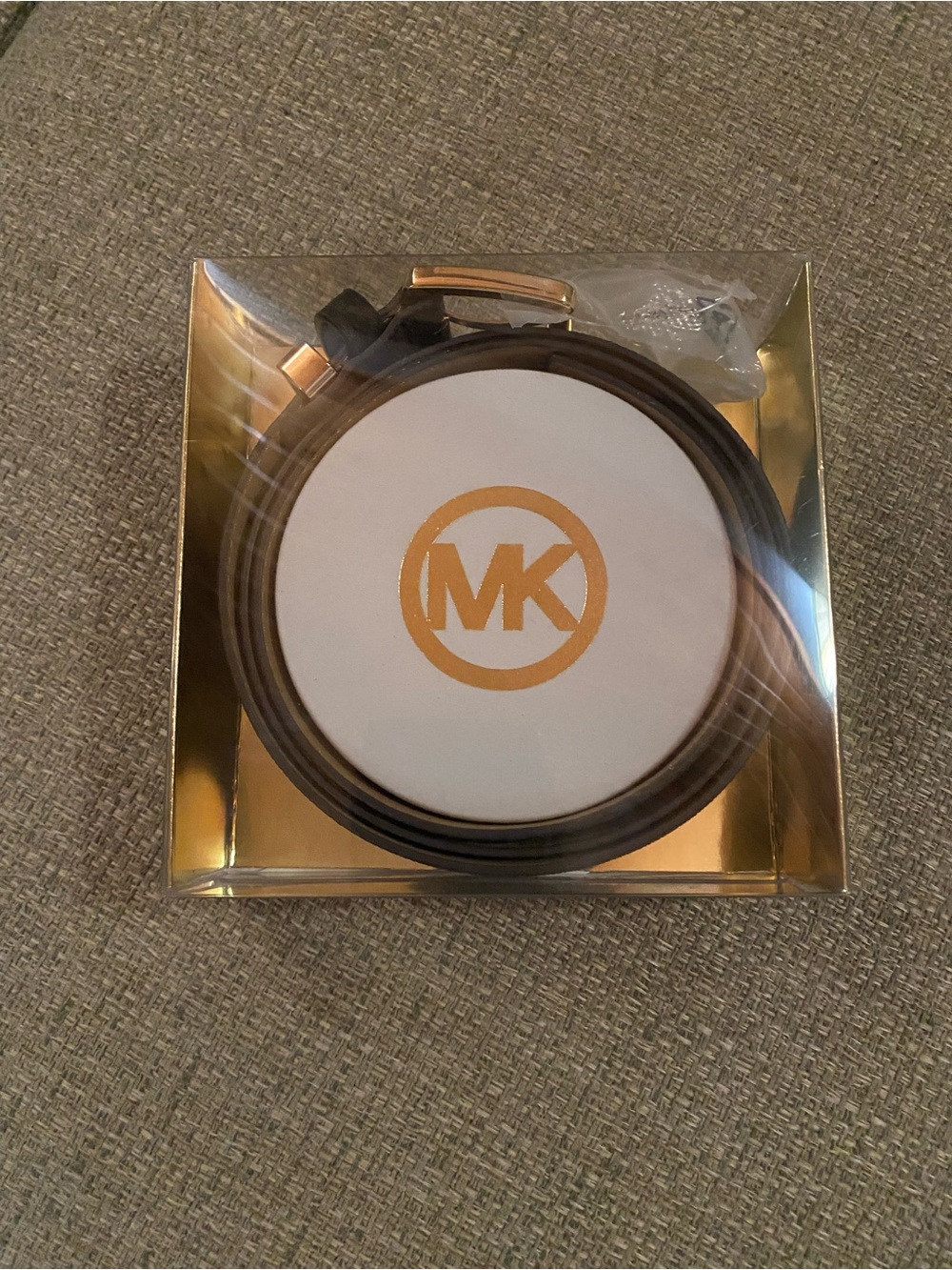 Michael Kors Black and Gold Logo Wired Earbuds in Box